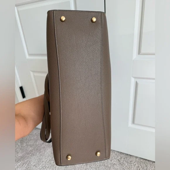 Coach Taupe Leather Tote Bag - Picture 3 of 10